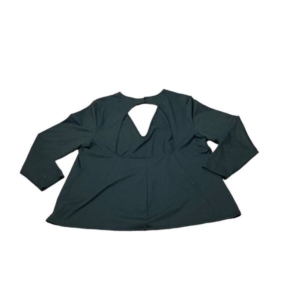 Future Collective by Kahlana Barfield Brown Black Long Sleeve Cutout Back, 3X - Picture 4 of 11